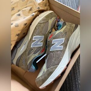 New Balance Men's Khaki and Gray Sneakers